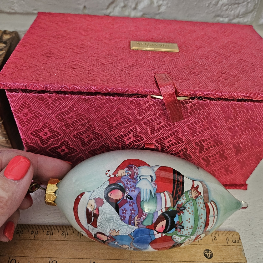 Ne'Qua Art Christmas Ornament with Red Box By Barbara Lavallee